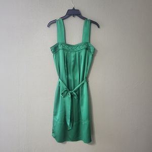 ❌SOLD❌Banana Republic 100% Silk Emerald Green Color Dress Size 6
